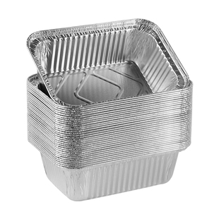 外卖铝箔餐盒锡纸盒烧烤一次性锡箔打包盒烤鱼烤金针菇脑花配盖子