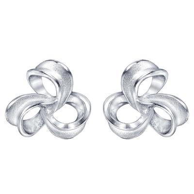 周生生pt950铂金丝带耳环女款