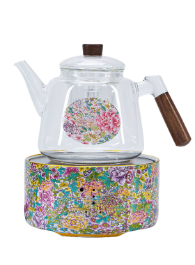 复古珐琅彩电陶炉煮茶壶套装