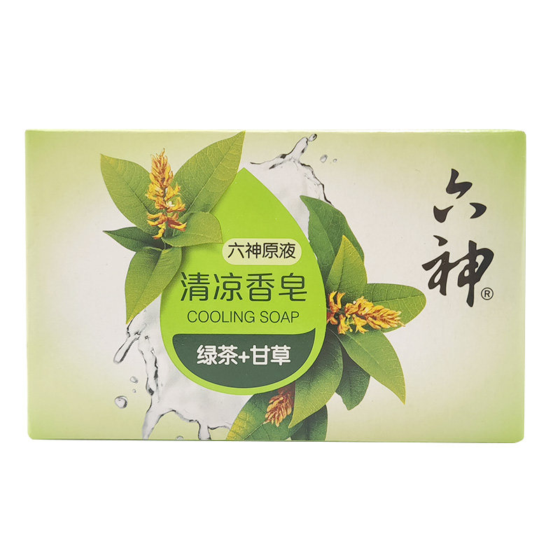 六神香皂家庭实惠3块绿茶清凉除菌芦荟清爽原液洗澡专用沐浴肥皂