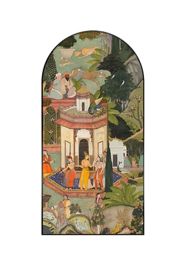 玄关装饰画斋浦尔挂画拱形壁画
