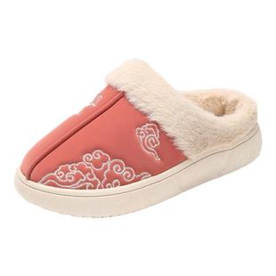 泰和源老北京布鞋冬季新款加绒保暖棉鞋男女同款防滑轻便居家拖鞋