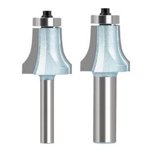 木工铣刀锥型圆弧刀圆角刀1/2柄8柄倒R角铣刀修边刀桌缘边铣刀