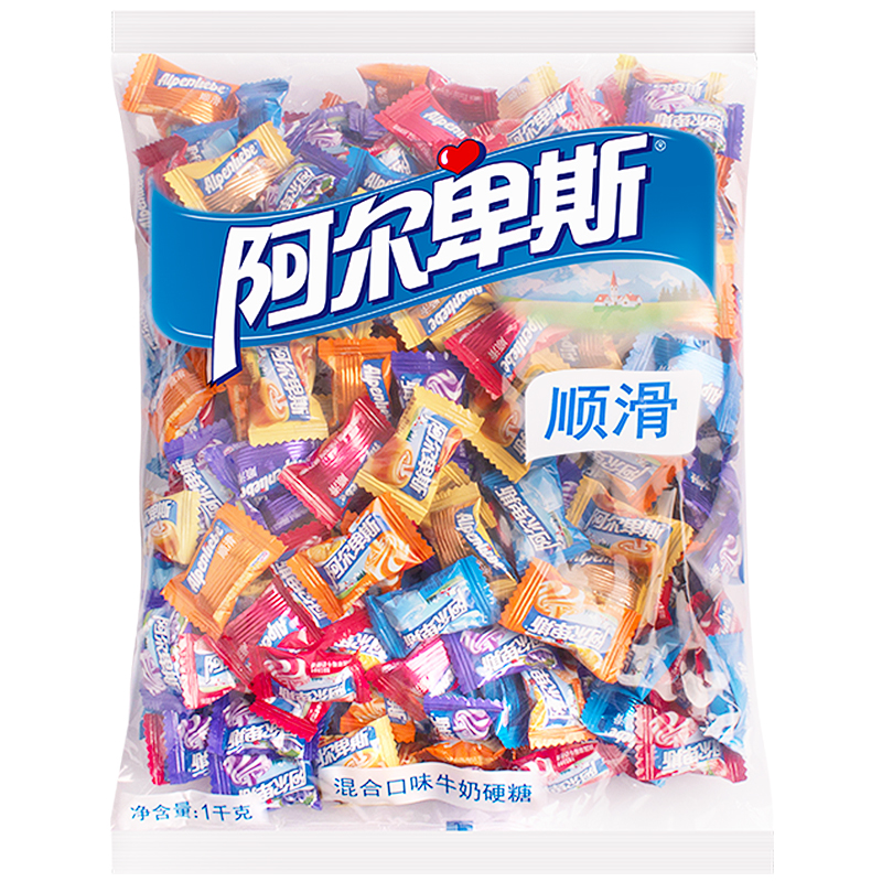 阿尔卑斯牛奶硬糖散装混合多口味500g结婚喜糖棒棒糖零食糖果批发