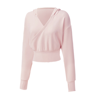 絮笛绝美瑜伽服卫衣女白色短款健身服上衣外套新款运动罩衫普拉提