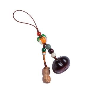 好事发生挂件汽车钥匙扣檀木柿子事事如意桃木花生保平安包包挂饰