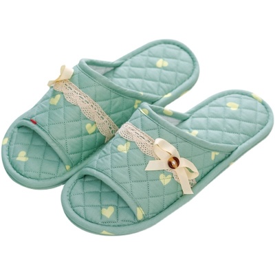 静音无声可机洗棉布布底拖鞋