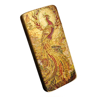 ZORRO佐罗新纯铜卡片式超薄煤油打火机天火九尾珐琅彩绘AB面男士