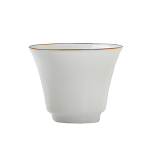 三庐 功夫茶杯小客杯薄胎白瓷茶碗单杯小茶杯品茗杯陶瓷甜白茶具