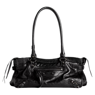 小众机车包铆钉油腊牛皮单肩包