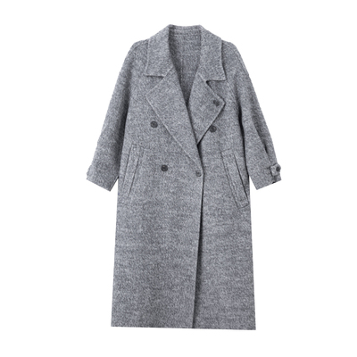 韩版双面羊绒大衣女长款