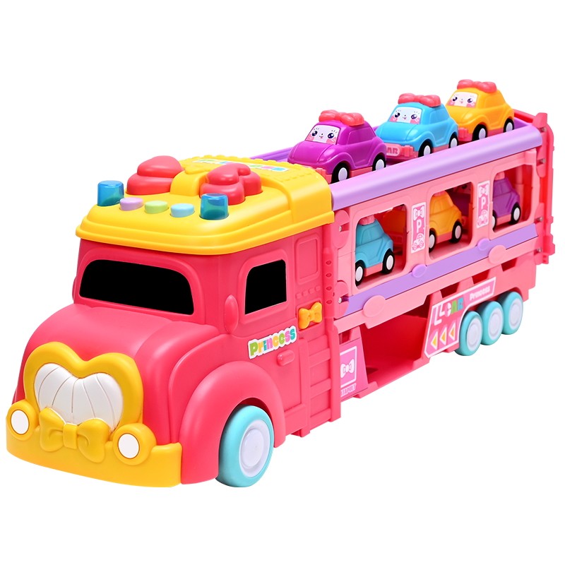 儿童益智女孩收纳货柜变形轨道弹射汽车8惯性7玩具3到6岁生日礼物