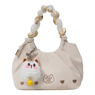 稻草人包包女2025新款手拎包波光露珠清新可爱女士单肩斜挎包正品