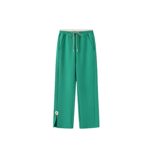 wigglewiggle秋季立体绣花宽松卫衣裤可调节高腰长裤女多巴胺穿搭