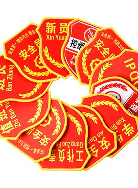 教官臂章魔术贴国旗护卫队标志四件套logo安全员新员工织唛锁边