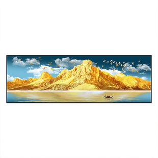 背靠金山主卧室床头装饰画自粘朝西挂画客厅背景墙贴画壁纸高级感