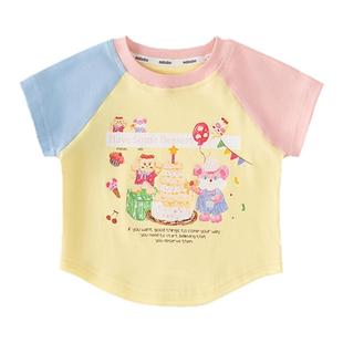 女童短袖t恤女宝宝夏装2025新款儿童上衣夏季洋气女孩半袖童装潮