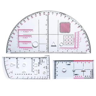 指挥尺经纬度半圆尺地形学作业尺地理坐标尺1:50000识图用图标图