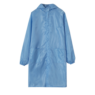 防静电连帽大褂 防尘服长款男女无尘工作服蓝色白色车间电子厂