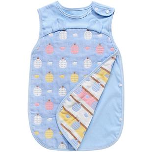 宝宝纱布睡袋婴儿薄款新生儿童夏季防踢被空调房四季通用分腿纯棉