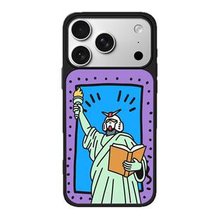 哩卜哩卜自由机器人神像适用iPhone17promax手机壳苹果16pro磨砂15Pro磁吸13碳纤维小米17黑边华为mate80玻璃