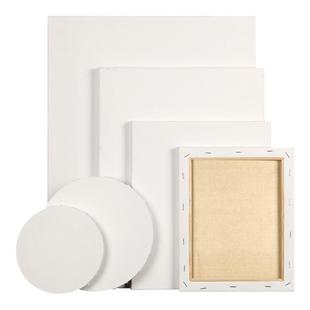 图绘通油画框画布亚麻纯棉丙烯颜料油画板大尺寸定制空白圆形油画布油画画框画材初学者练习绘画实木内框批发