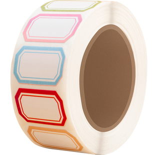 卷装800贴彩色不干胶标签贴口取纸姓名贴自粘防水手写标签贴纸价格分类贴日期食物标记贴仓库区分易撕记号贴