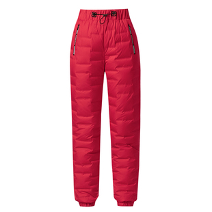 雅鹿时尚保暖轻薄羽绒裤女外穿轻盈蓬松90白鸭绒加厚防风防寒棉裤