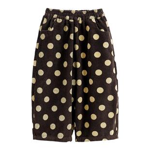 砚台家童装森系儿童加绒裤子春装男童波点长裤子灯芯绒男宝宝冬款