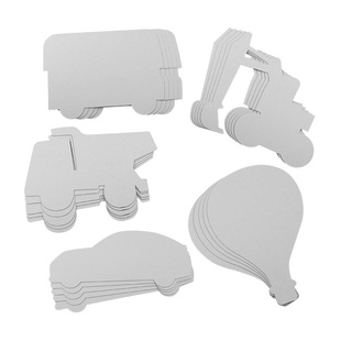 儿童手工DIY美术彩绘白纸板交通工具幼儿园白模上色涂鸦纸质玩具