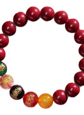朱砂护身招财貔貅2026马年手串五路财神转运珠手链本命年男女饰品