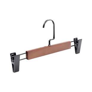 四万公里实木裤架裤夹家用防滑无痕强力带夹子衣挂衣柜内置防拖地