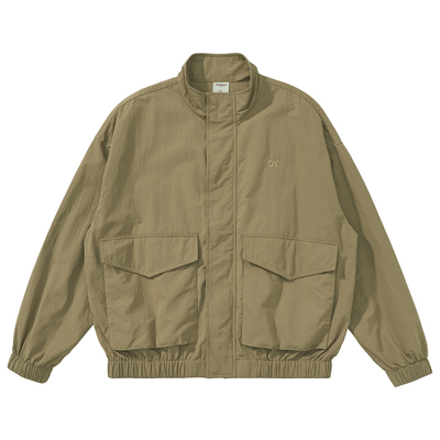 大口袋翻领BF风街头中性风衣夹克