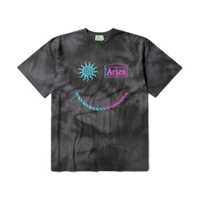 ARIES Grunge Happy Dude S/S 时尚印花夏季圆领短袖T恤灰色
