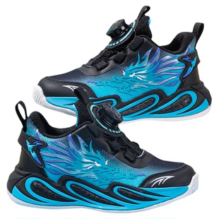 巴布豆童鞋春款男童防磕防撞运动鞋大童旋转纽扣跑步鞋儿童鞋子