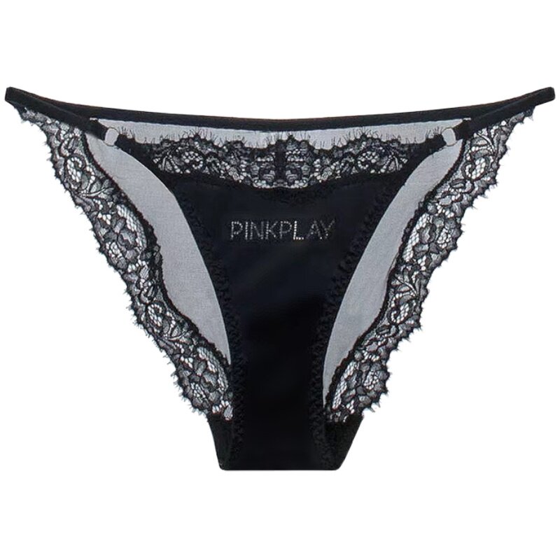 维多利亚多培尔性感蕾丝缎面薄款内裤女钻饰透气大码纯欲三角裤