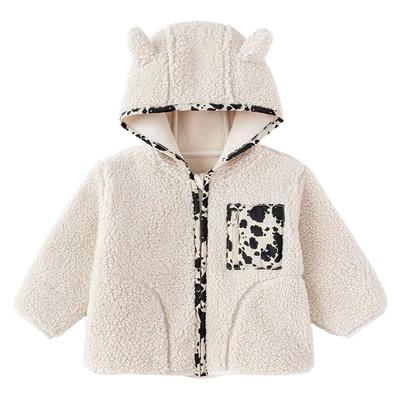 babylove双色奶牛纹外套