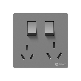 二开6六孔插座86型暗装面板双两个三孔三三插墙壁暗装家用10A16A