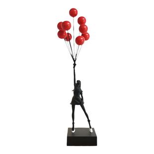 现货BalloGirlBanksy班克西1.2米气球女孩摆件雕塑现代简约装饰品