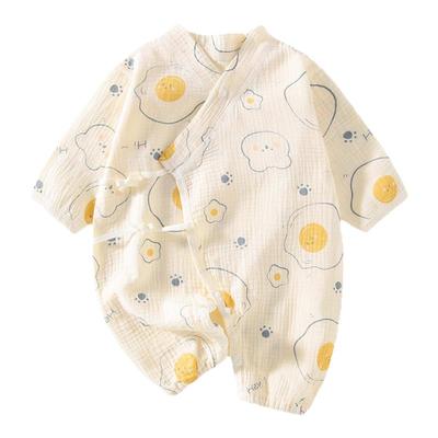 婴儿夏季纯棉双层纱布连体衣