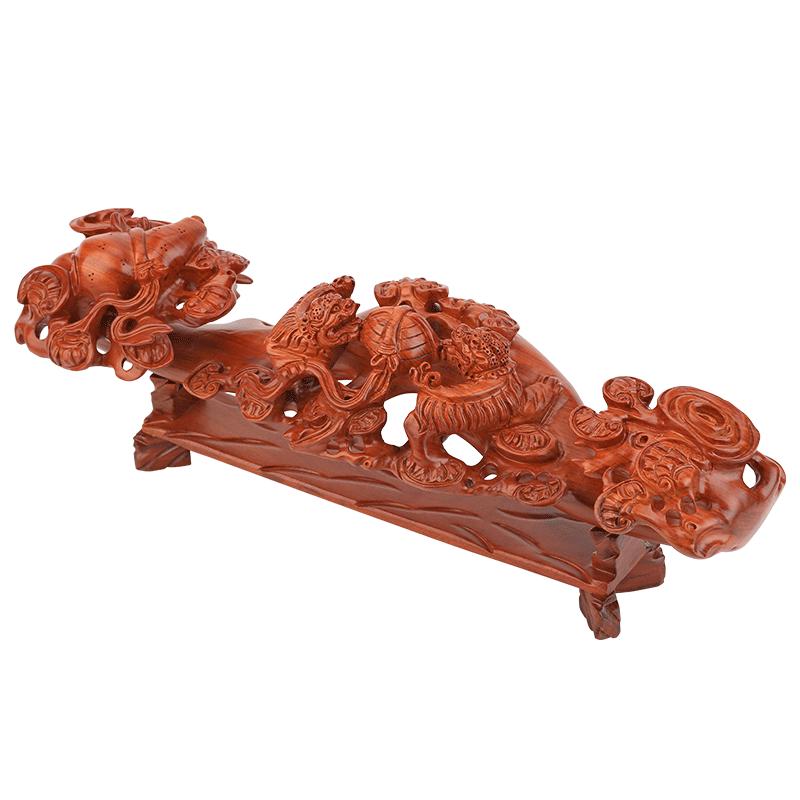 红木如意摆件东阳客厅玄关工艺品