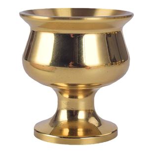 供财神酒杯供佛水杯家用奉神茶杯黄铜光身供杯三连套贡杯摆件包邮