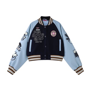 【飞天小女警联名】BJHG不计后果美式棒球服女款春季短款夹克外套