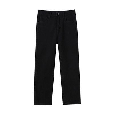 黑色烟管牛仔裤女秋冬季加绒七八九分145小个子高腰爆款直筒裤150