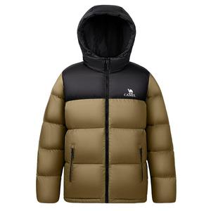 骆驼男装秋冬黑色加厚保暖鸭绒短款面包服