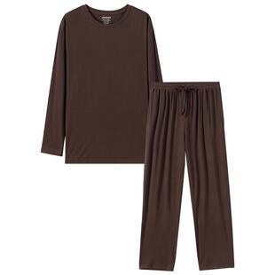 jockey男士长袖睡衣长裤简约套头基础款宽松柔软可外穿家居服套装