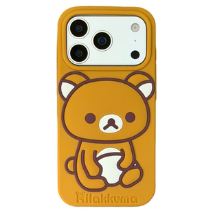 @BOBBY PLANET日本新品~柔软硅胶轻松熊可爱卡通日系适用iphone17Promax手机壳苹果16543情侣棕色防摔全包