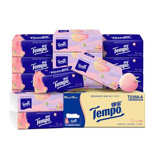 Tempo得宝桃桃系列有香面巾纸4层加厚90抽16包抽纸整箱装by