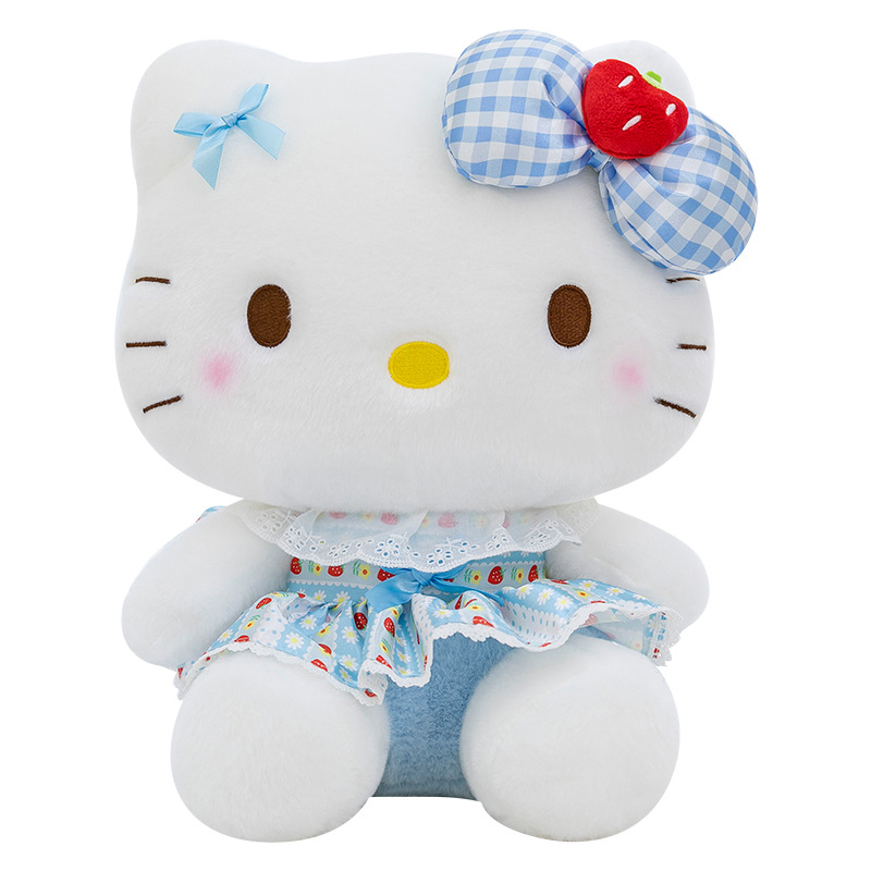 hellokitty凯蒂猫草莓KT猫公仔可爱布偶哈喽毛绒玩具大号女孩礼物