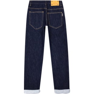 养牛原色牛仔裤男秋季高端潮流蓝色纯色弹力修身小脚长裤秋冬款